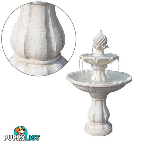 Solar Power Three-Tier Water Fountain Ivory