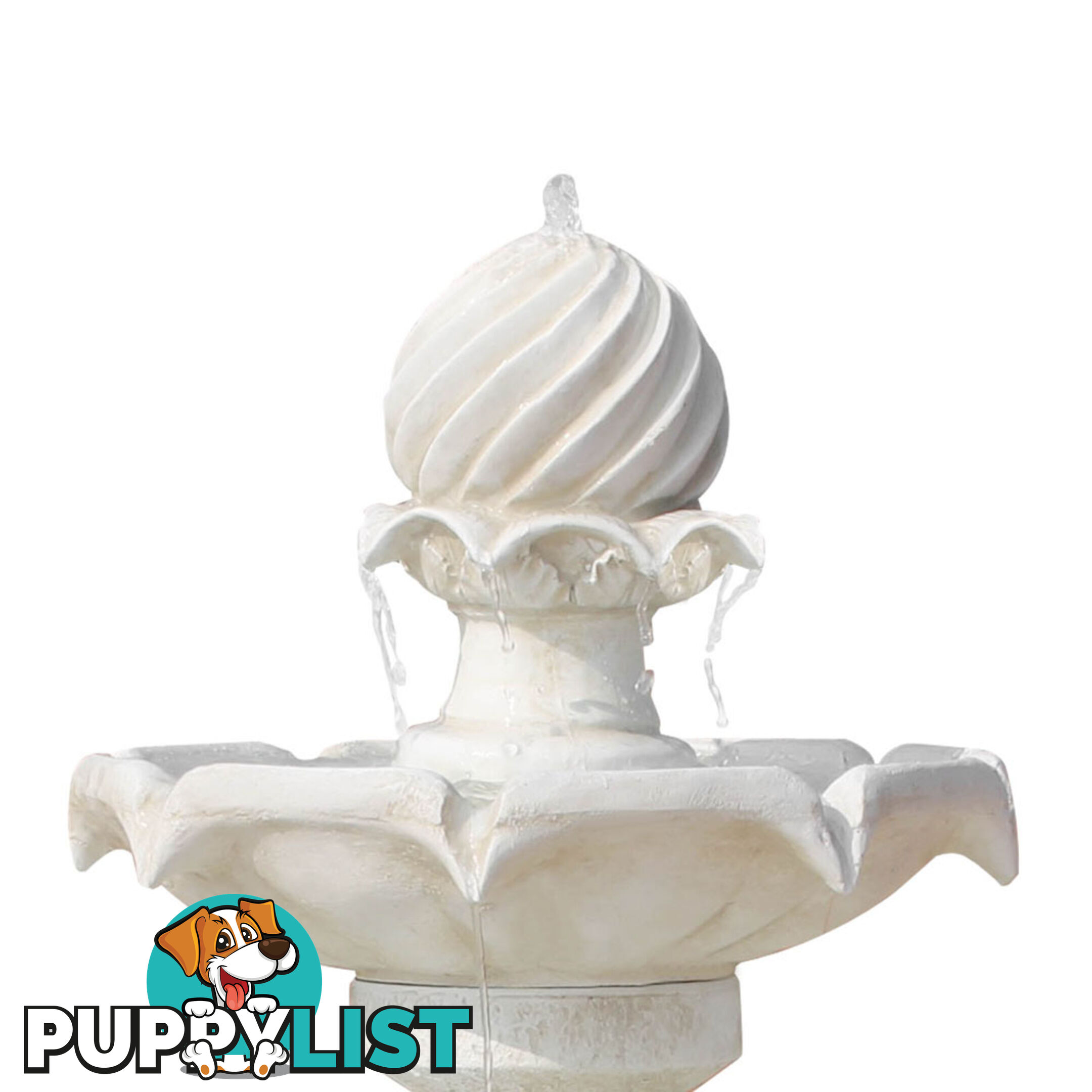 Solar Power Three-Tier Water Fountain Ivory