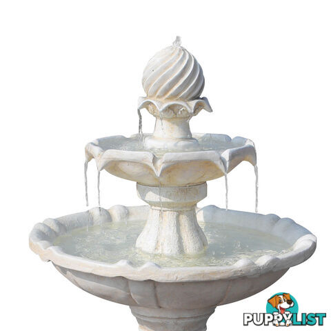 Solar Power Three-Tier Water Fountain Ivory