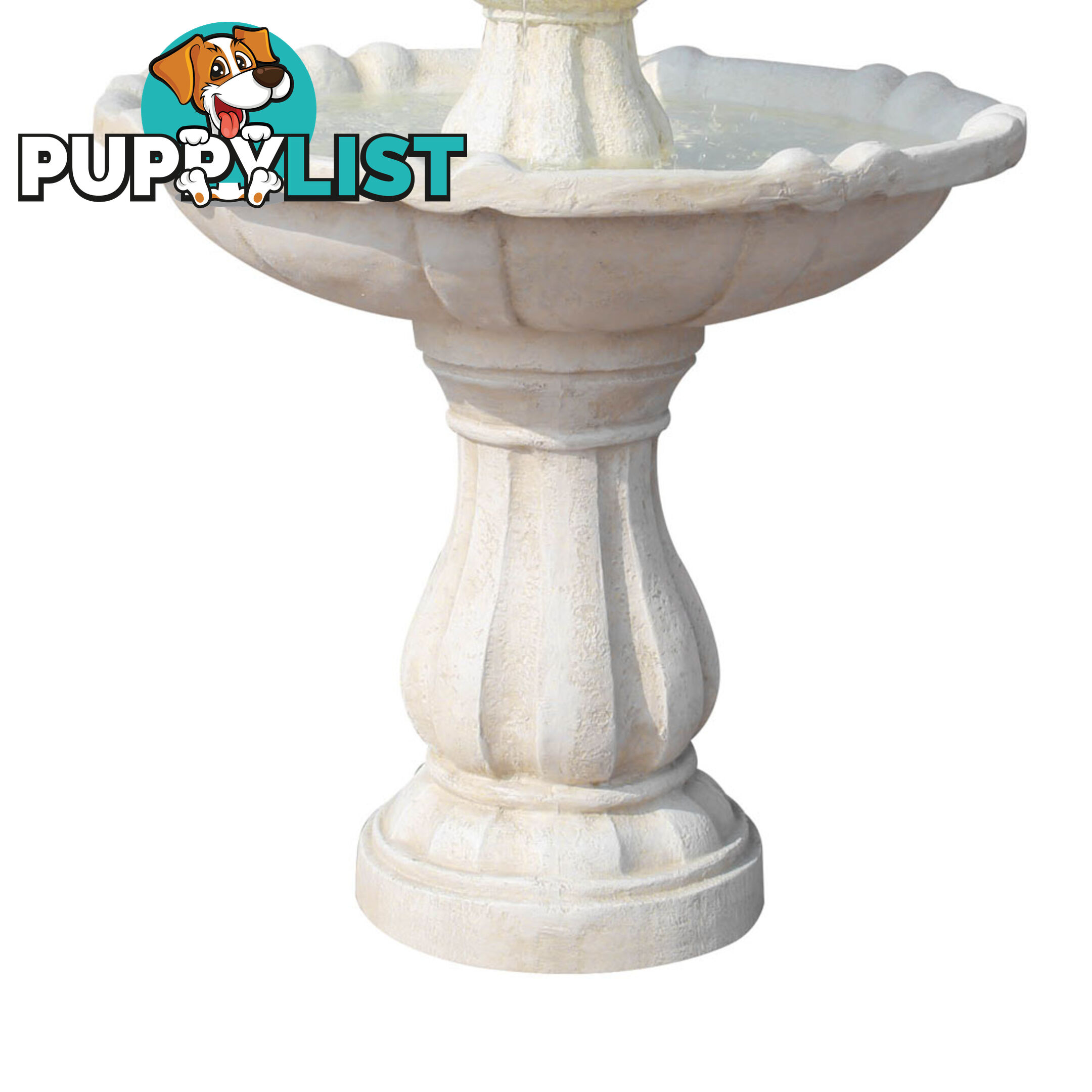 Solar Power Three-Tier Water Fountain Ivory