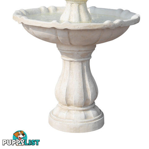 Solar Power Three-Tier Water Fountain Ivory