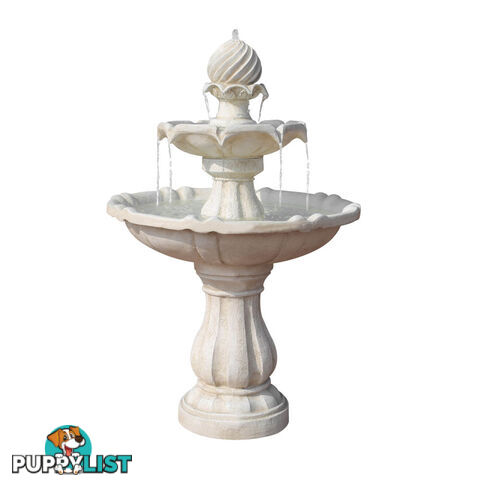 Solar Power Three-Tier Water Fountain Ivory