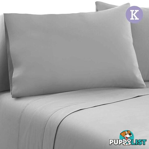 4 Piece Microfibre Sheet Set King _ÑÐ  Grey