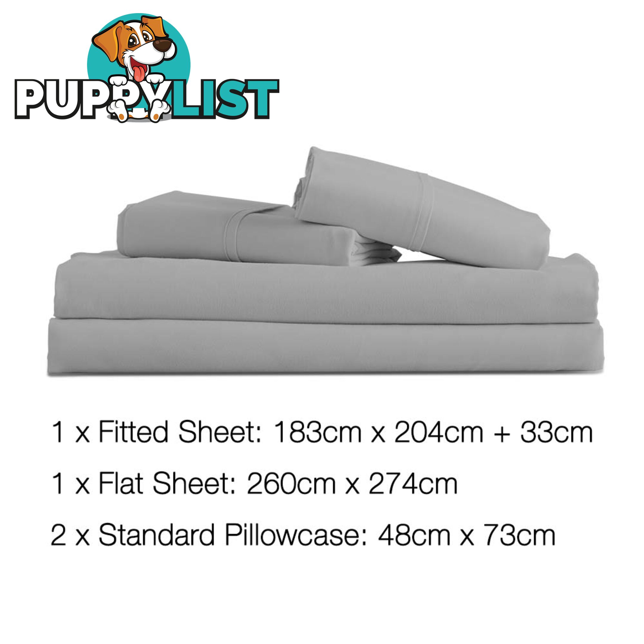 4 Piece Microfibre Sheet Set King _ÑÐ  Grey