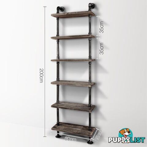 DIY Industrial 6 Level Pipe Shelf