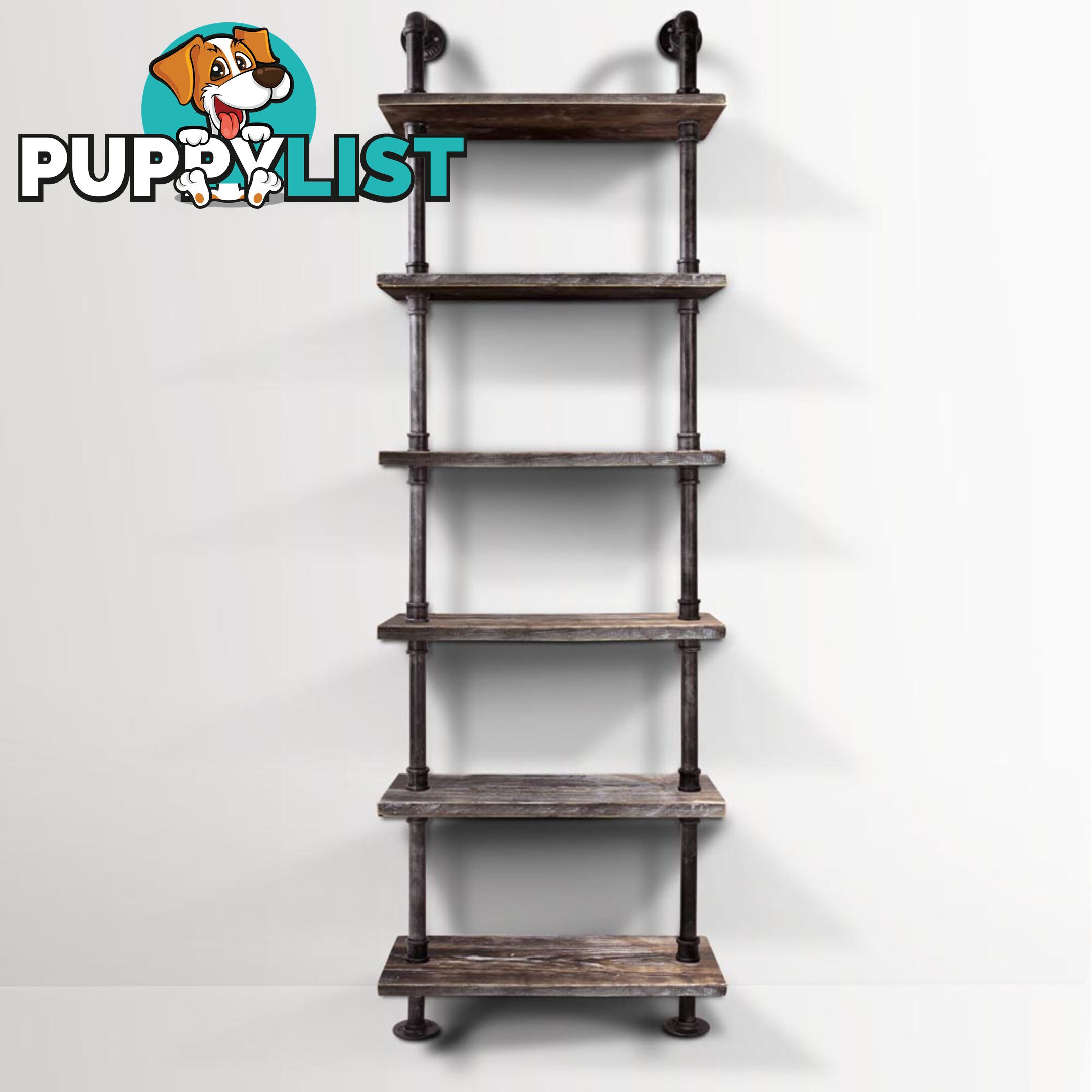 DIY Industrial 6 Level Pipe Shelf