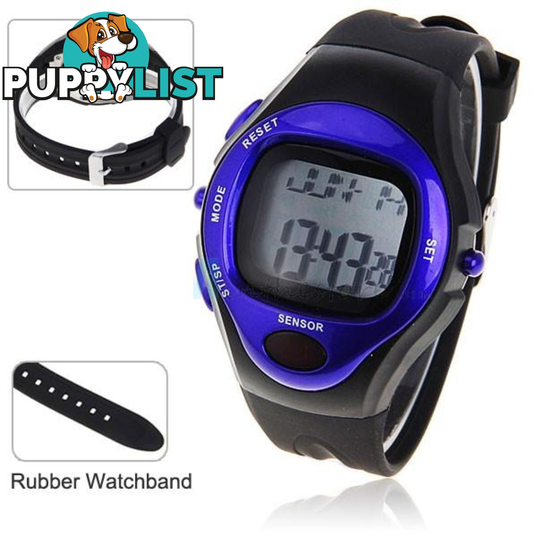 Exercise Pulse Heart Rate Monitor Calorie Counter Sports Watch Silver