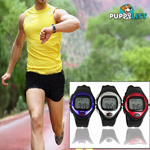 Exercise Pulse Heart Rate Monitor Calorie Counter Sports Watch Silver