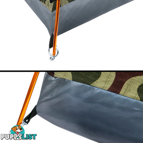 Double Camping Canvas Swag Tent Green Camouflage w/ Bag