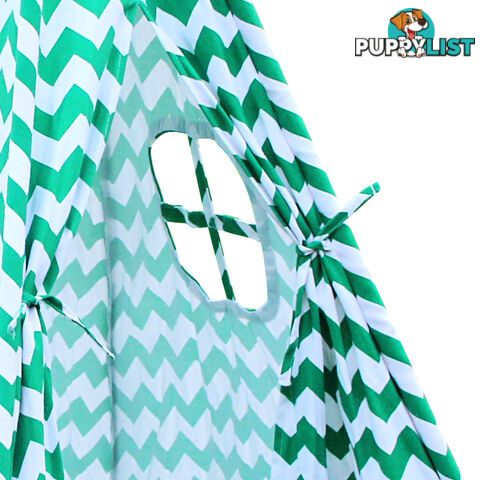 4 Poles Teepee Tent w/ Storage Bag Green