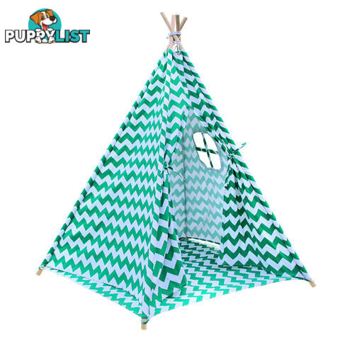 4 Poles Teepee Tent w/ Storage Bag Green