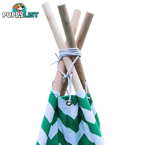 4 Poles Teepee Tent w/ Storage Bag Green