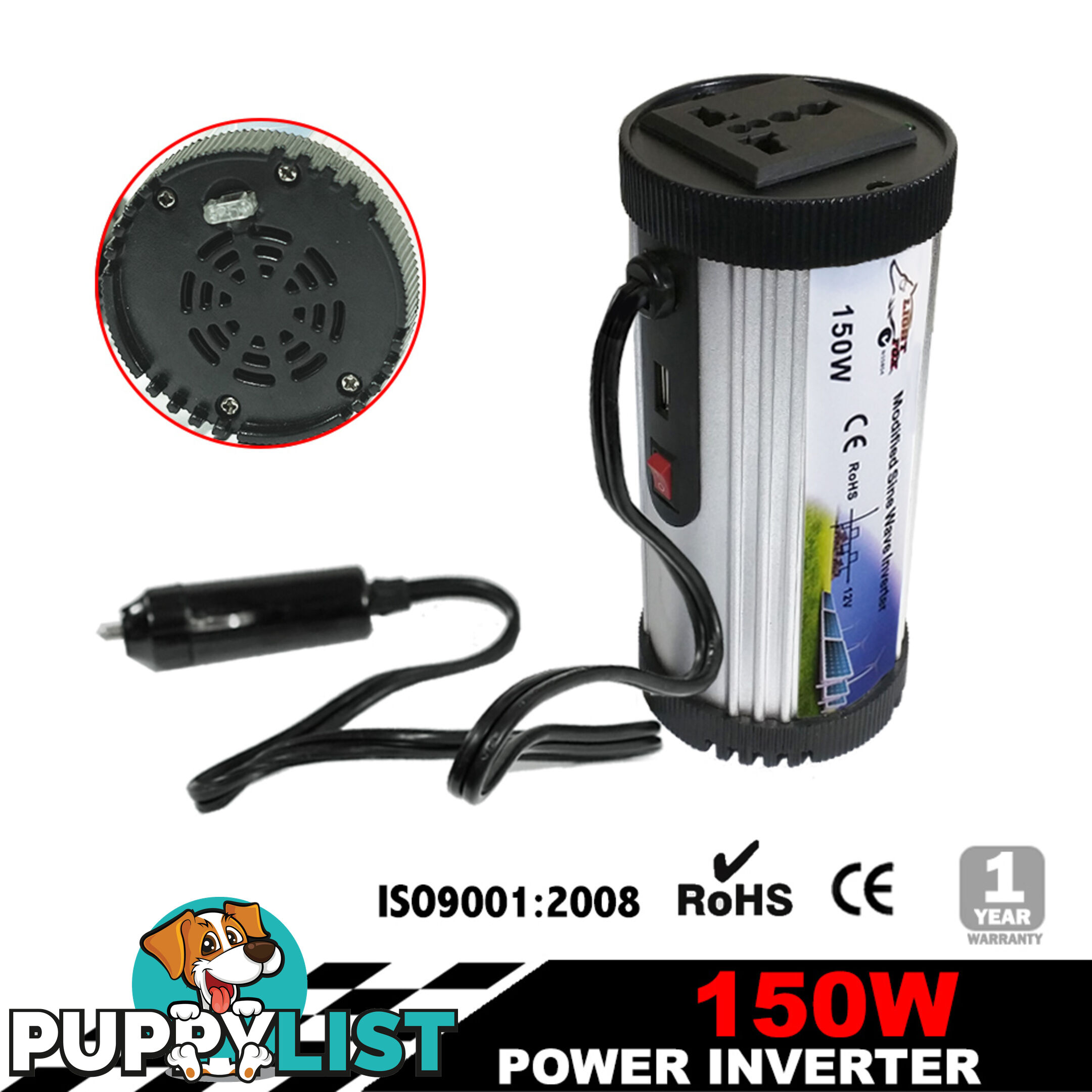 150W Power Inverter Max 300W 12-240V Sine Wave USB Laptop Charger Camp Boat