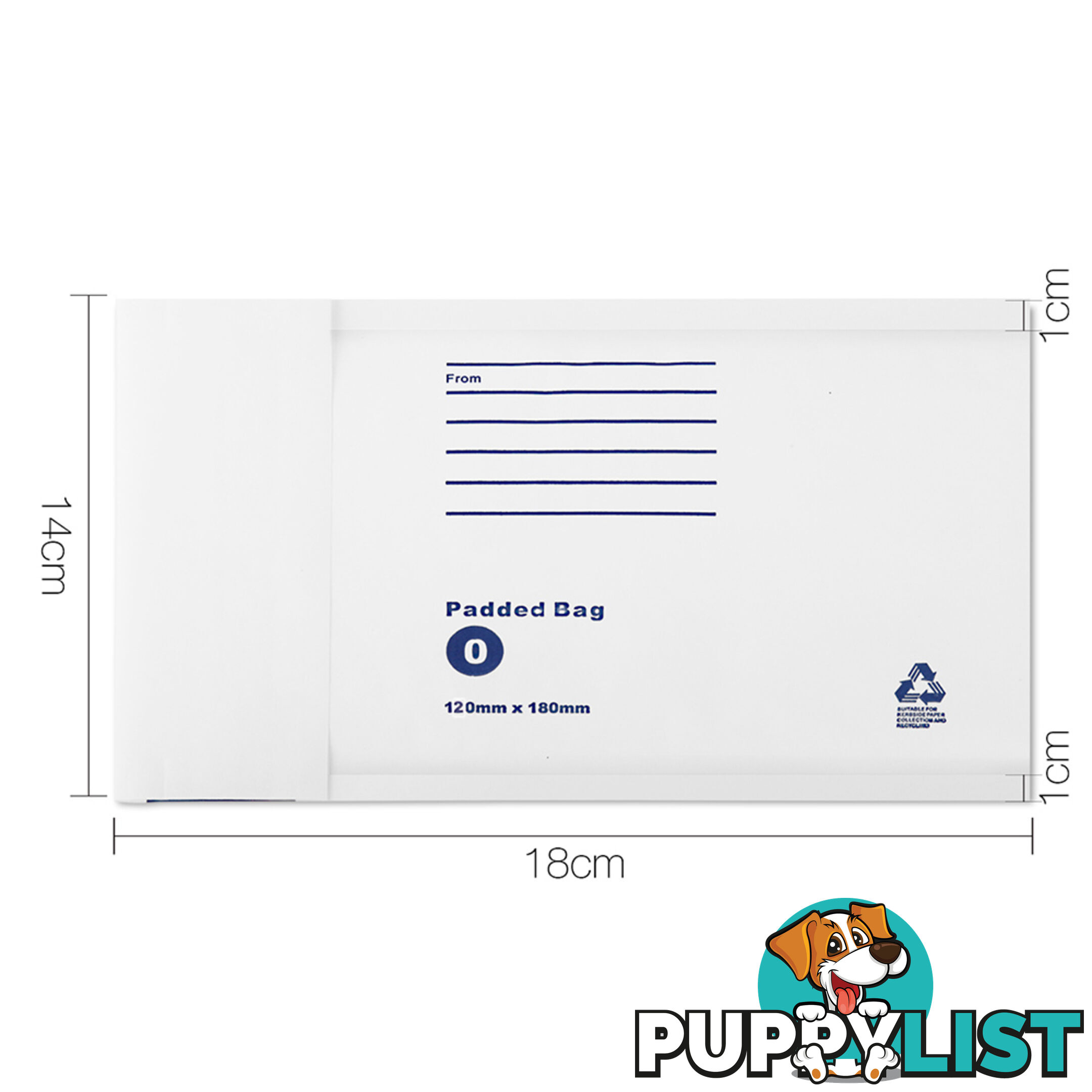 Set of 200 Bubble Padded Mailer Bag - 120mm x 180mm