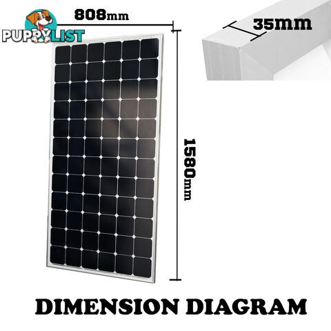 12V 250W Solar Panel Generator Power Mono Caravan Camping Battery Charging Kit