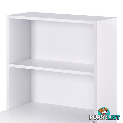 6 Storage Shelf Office Computer Desk White