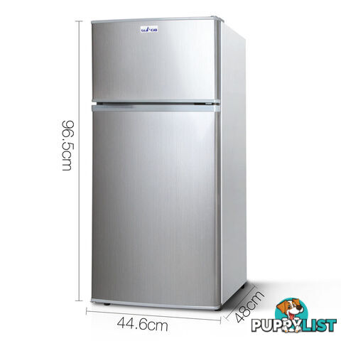 Upright 2-in-1 100L Caravan Bar Fridge Freezer Stainless Steel