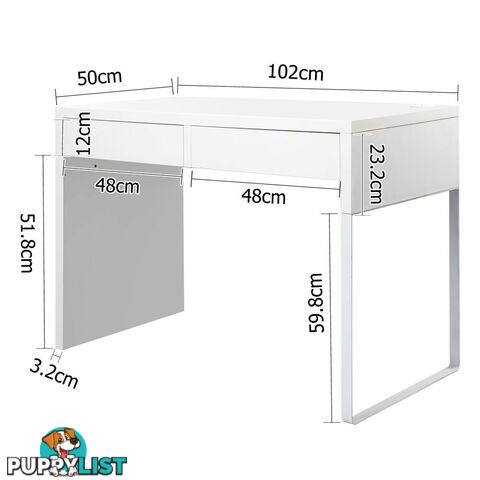 Office Computer Desk Table w/ Drawers White