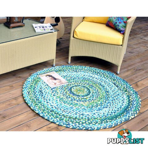 Cotton Green Rug Green 120x120cm