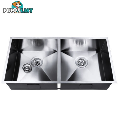 Stainless Steel Kitchen/Laundry Sink w/ Strainer Waste 865x440mm