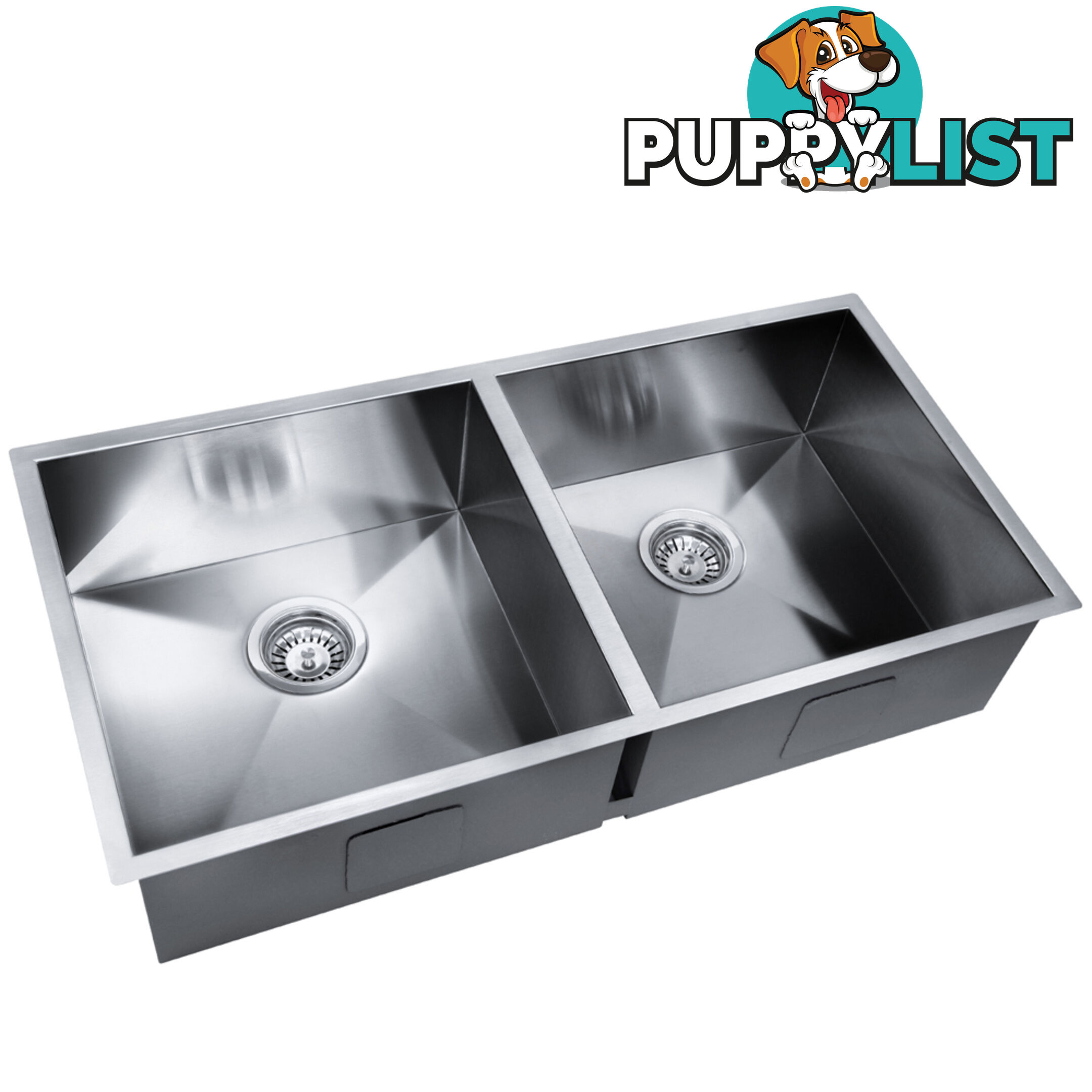 Stainless Steel Kitchen/Laundry Sink w/ Strainer Waste 865x440mm