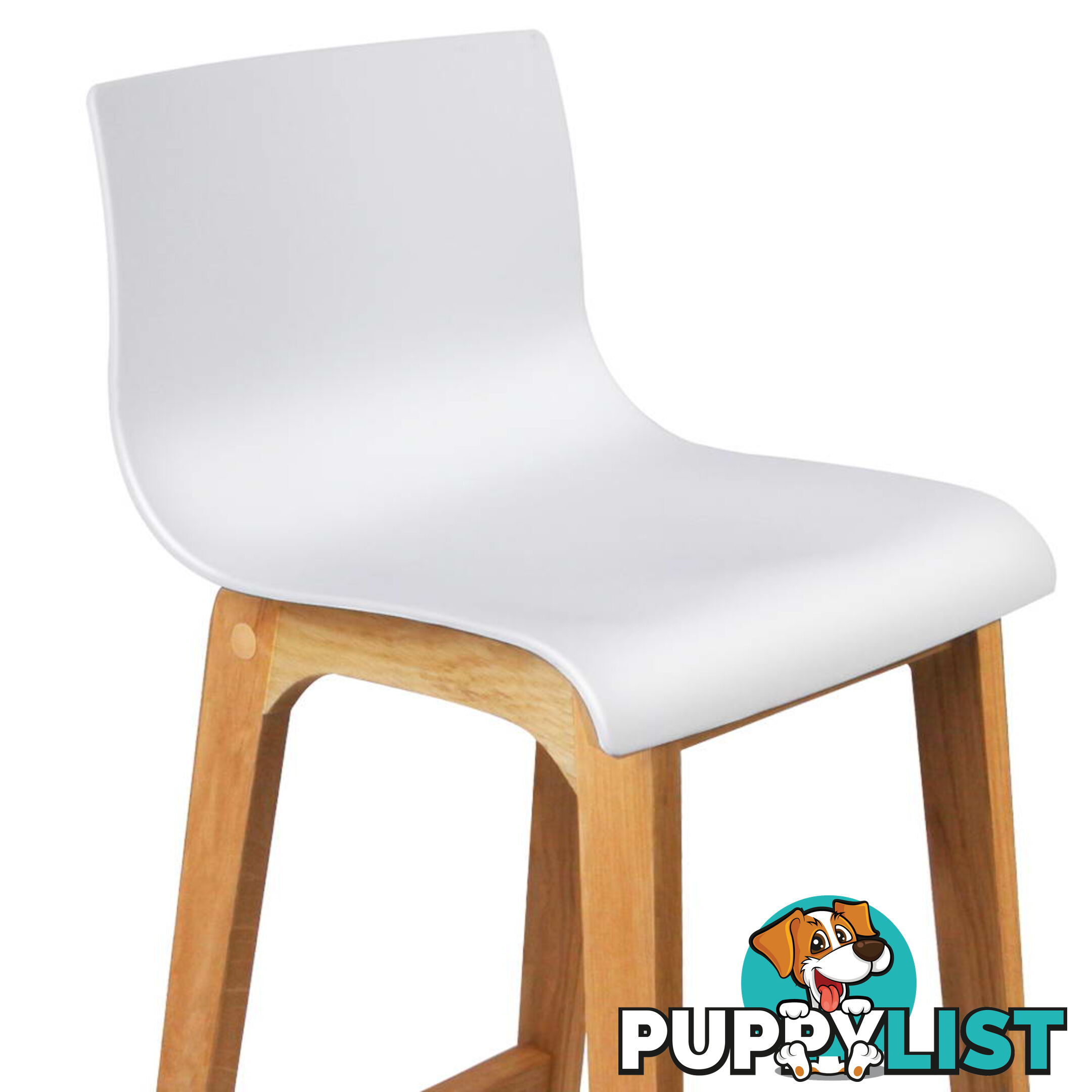 Set of 2 High Seat Back Barstools White