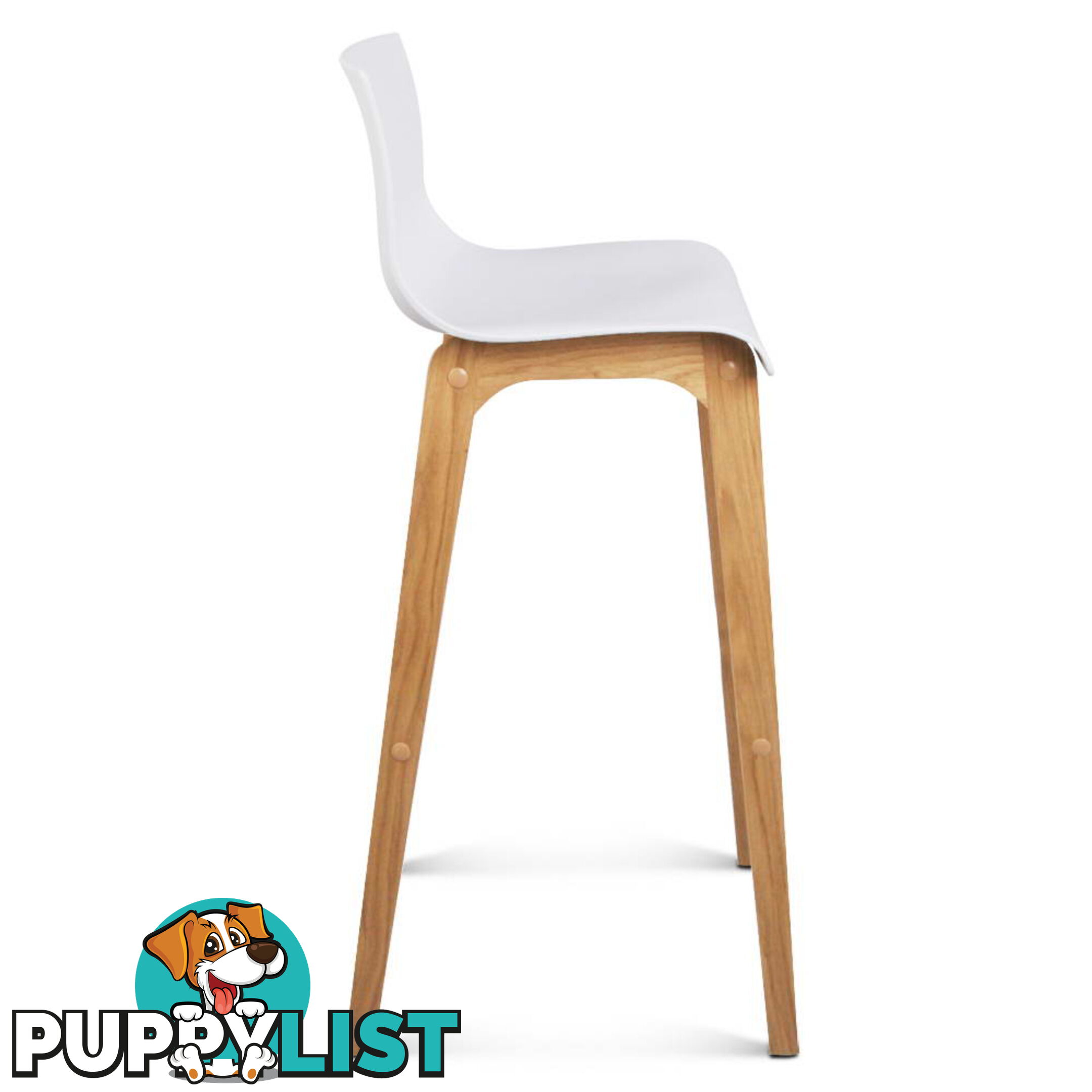 Set of 2 High Seat Back Barstools White