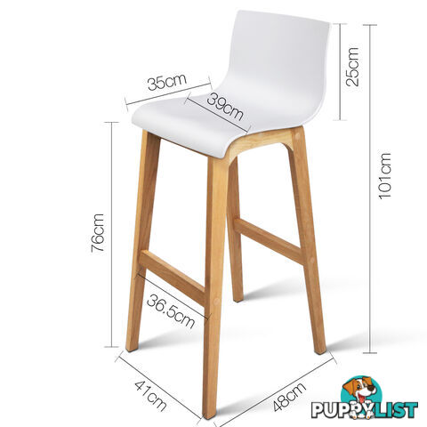 Set of 2 High Seat Back Barstools White