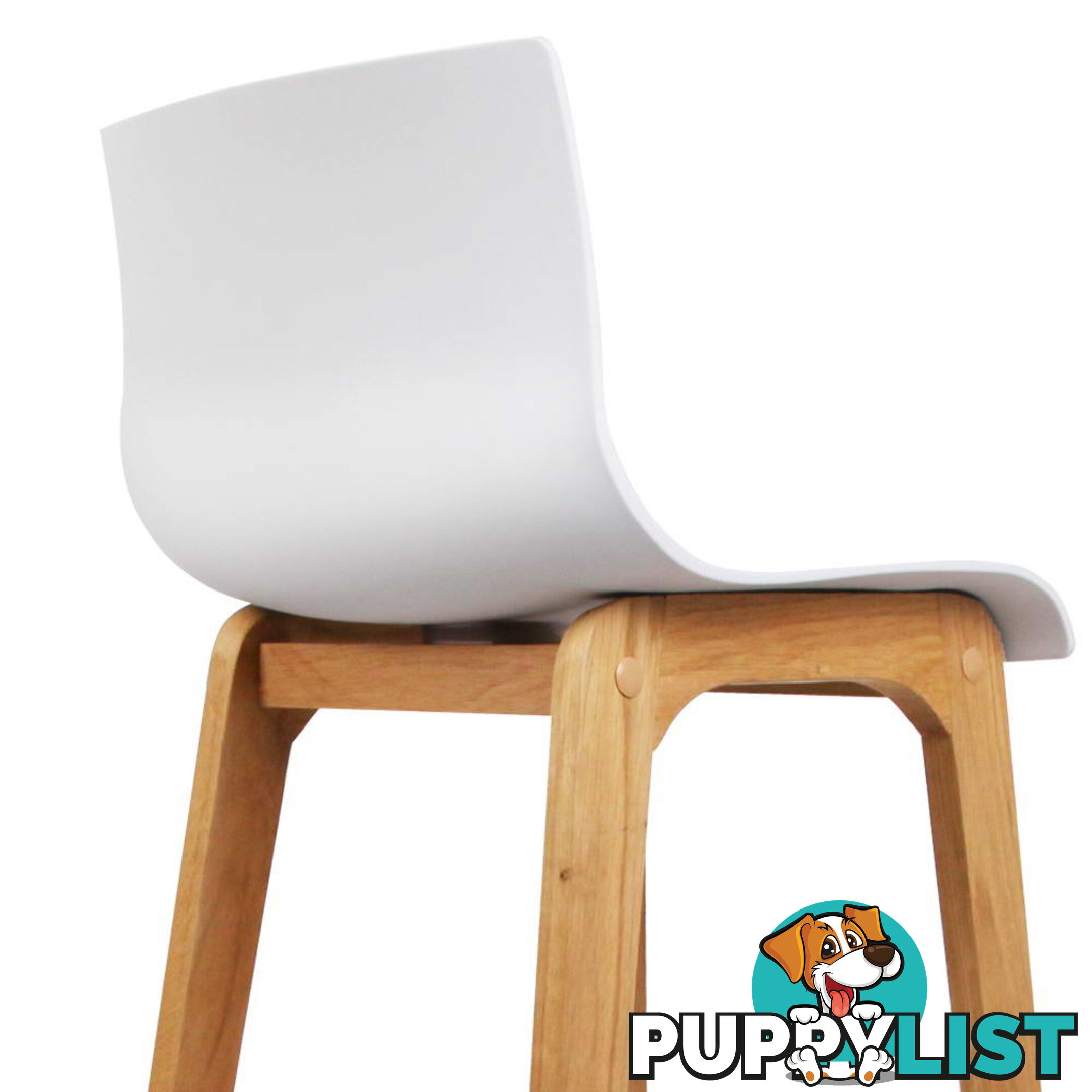 Set of 2 High Seat Back Barstools White