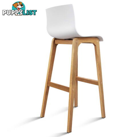 Set of 2 High Seat Back Barstools White