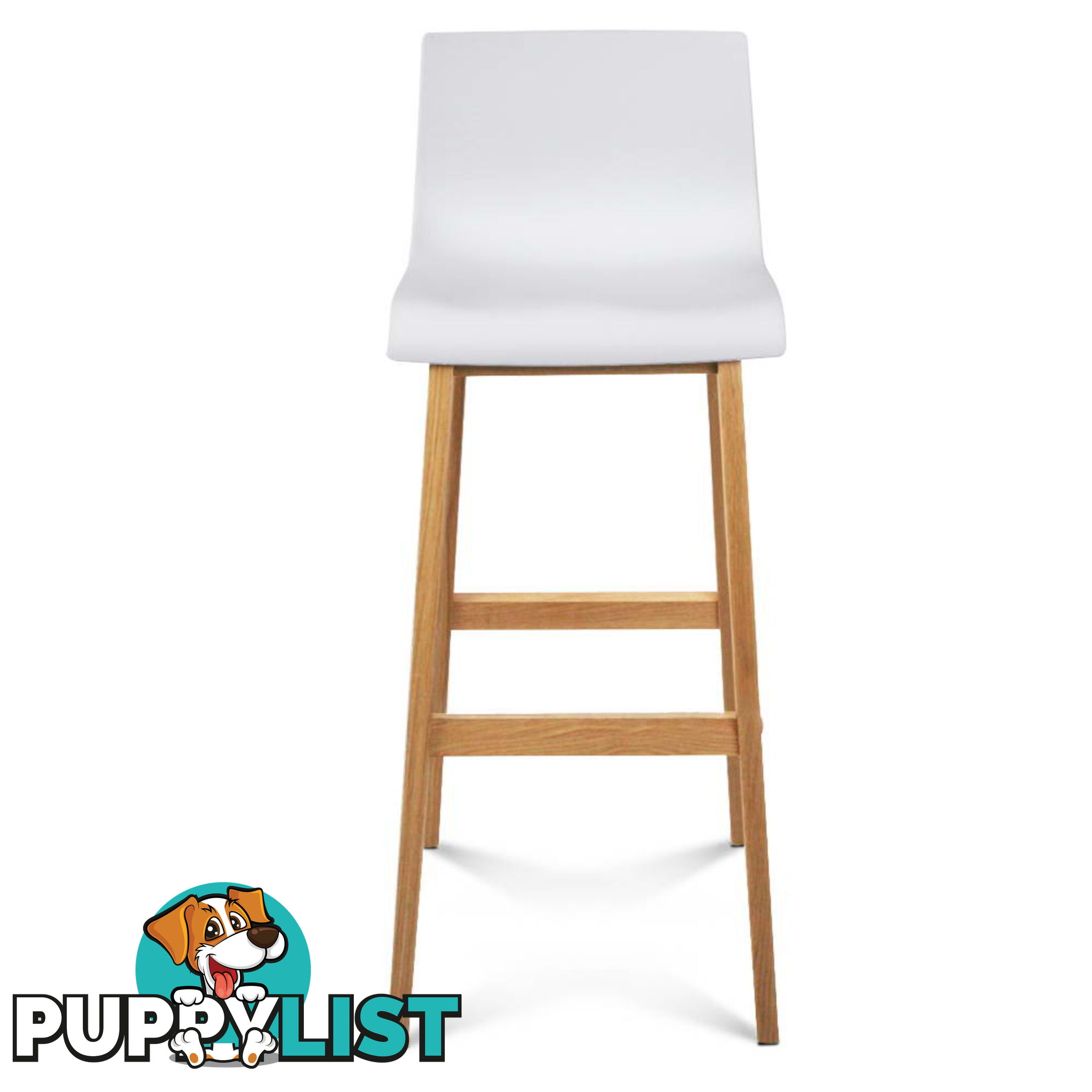 Set of 2 High Seat Back Barstools White