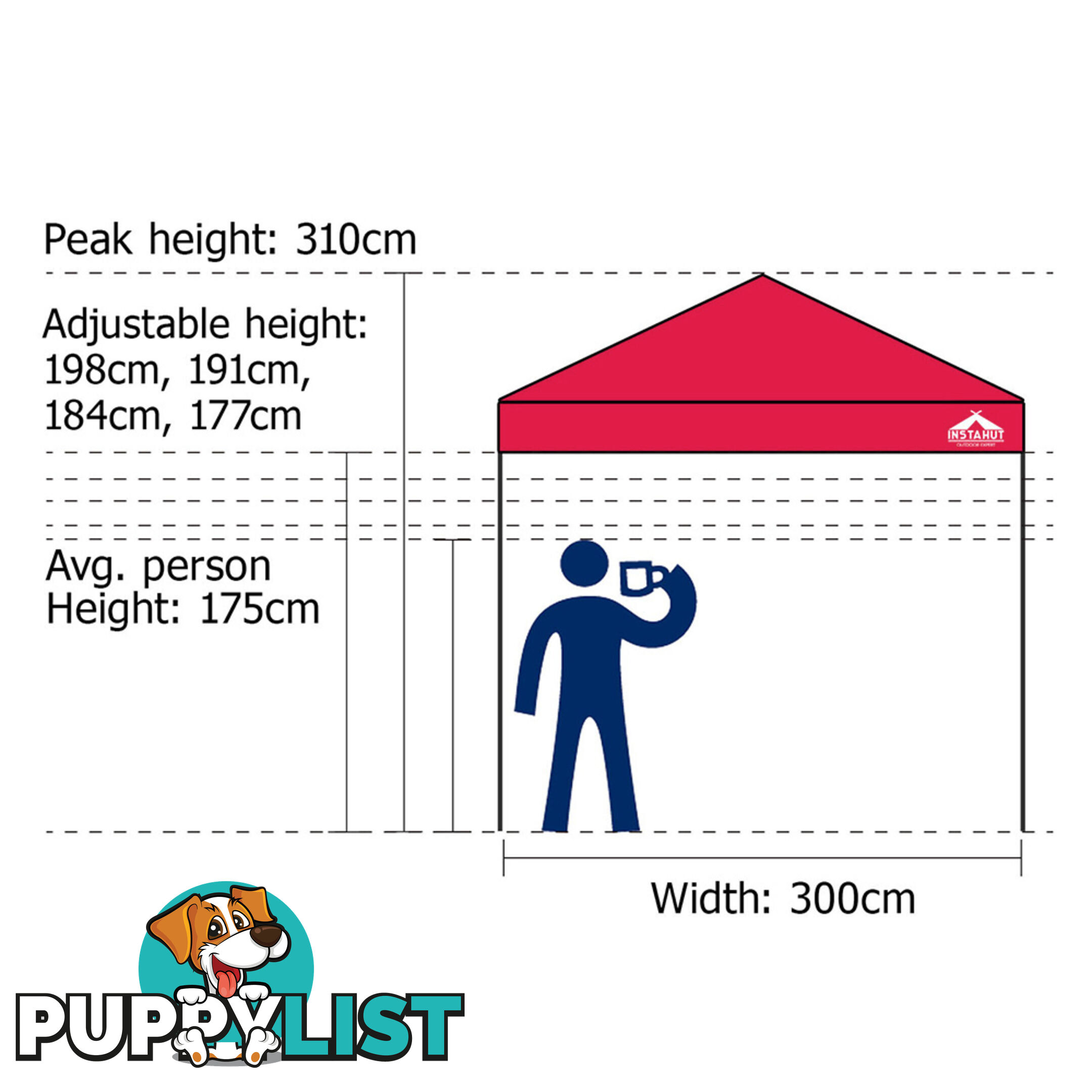 3X3 Pop Up Gazebo - Red