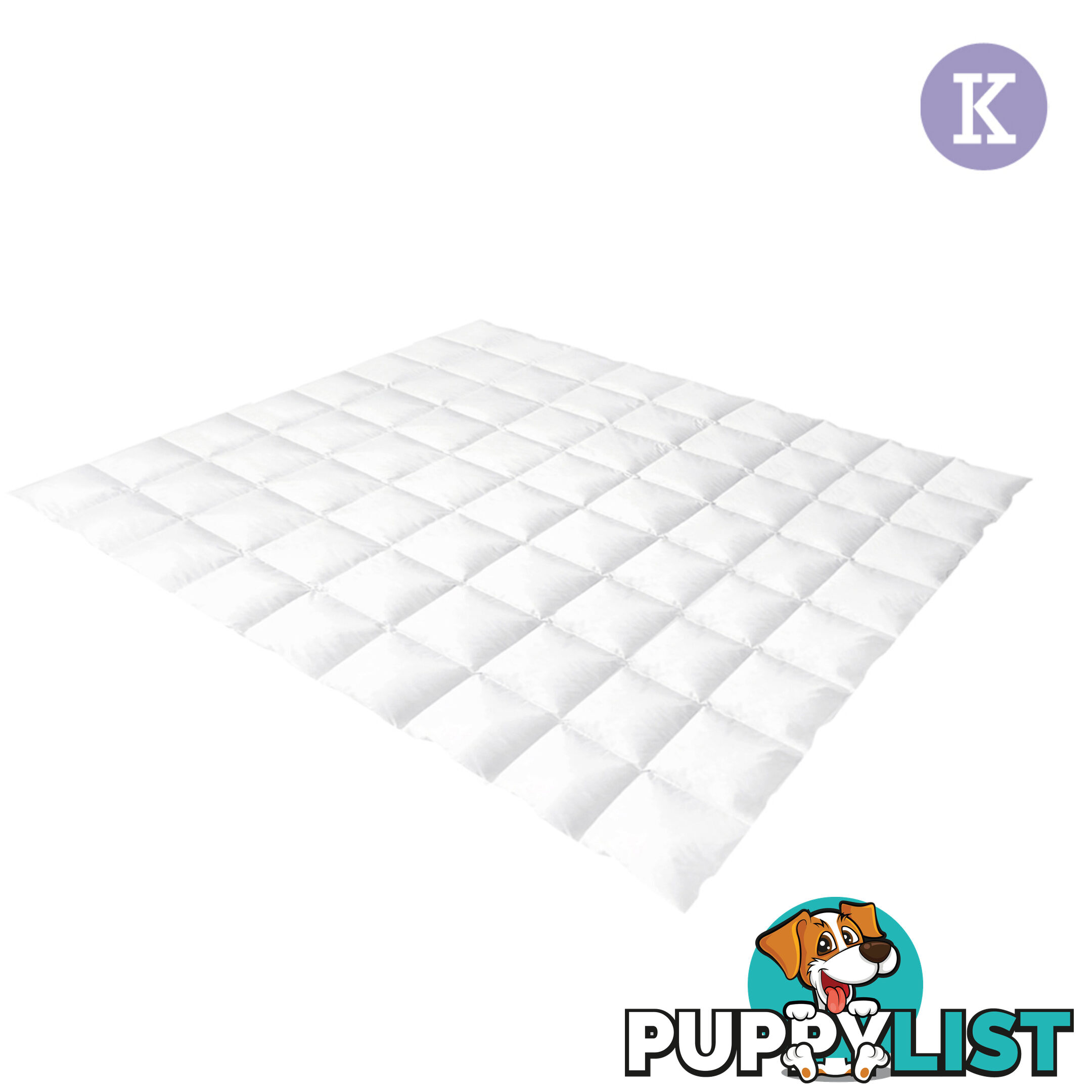 Duck Feather Down Quilt King White