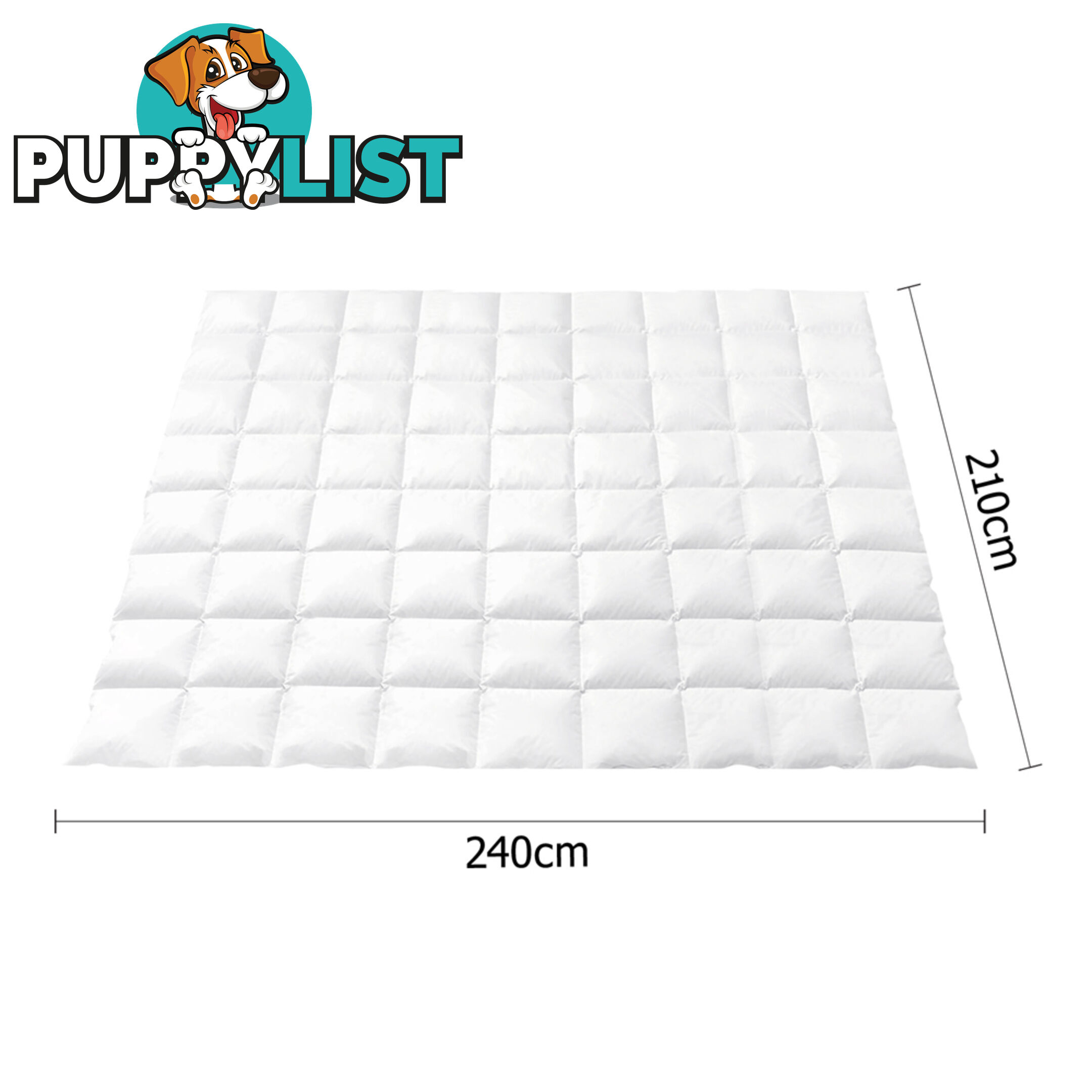 Duck Feather Down Quilt King White