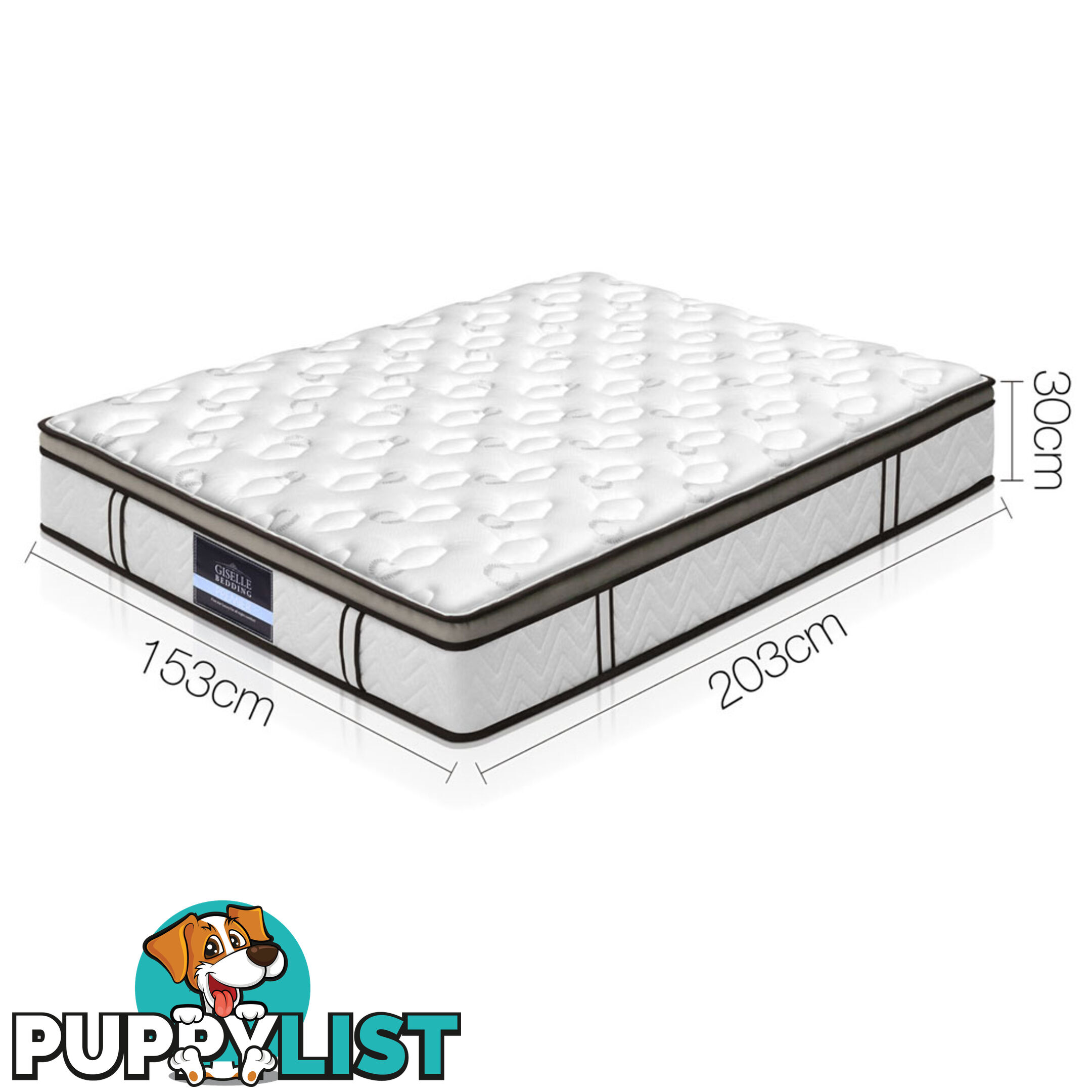 Latex Euro Top Pocket Spring Mattress Back Support Queen