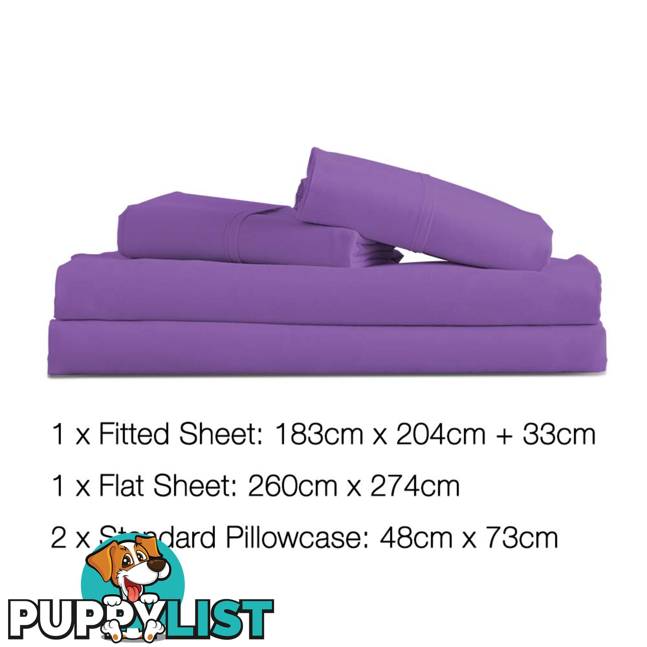 4 Piece Microfibre Sheet Set King _ÑÐ Purple