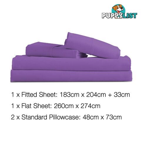 4 Piece Microfibre Sheet Set King _ÑÐ Purple