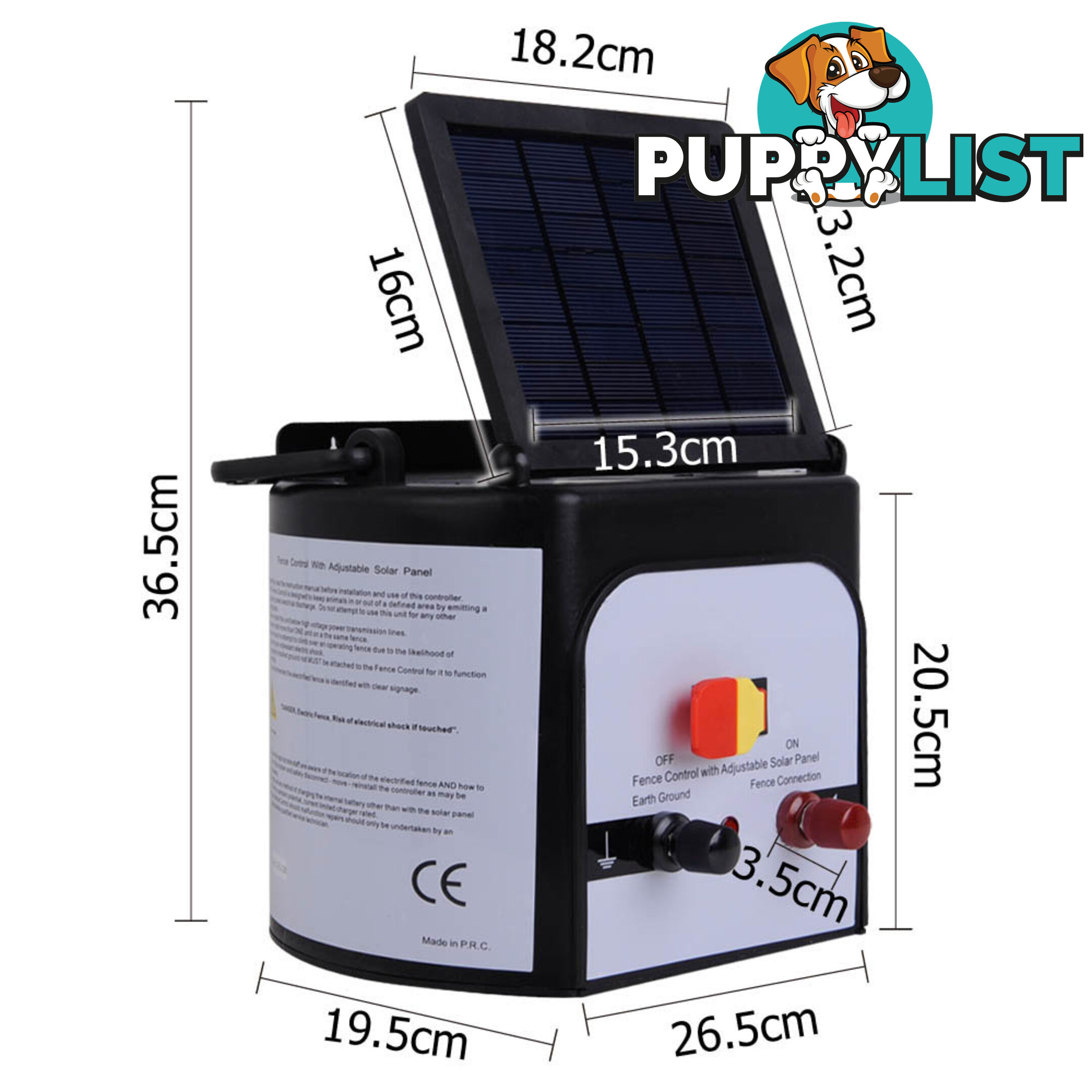 15km Solar Power Electric Fence Energiser Charger