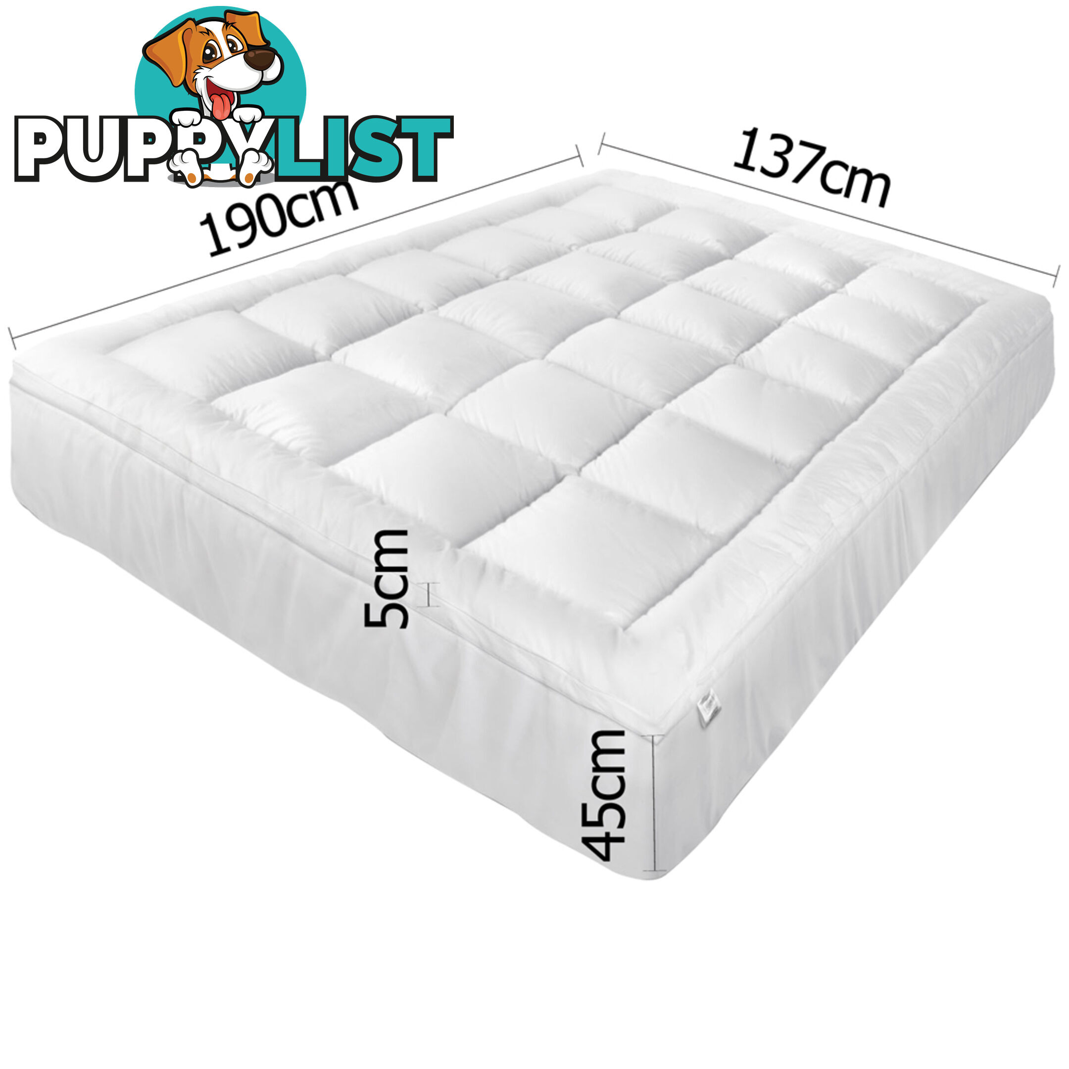 Pillowtop Mattress Topper Memory Resistant Protector Pad Cover Double