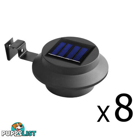 Set of 8 Solar Gutter Light - Black