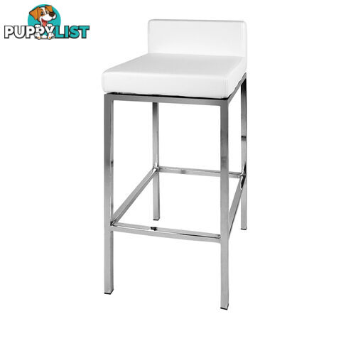 Set of 2 PU Leather Kitchen Bar Stool White