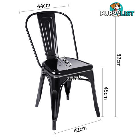 Set of 4 Replica Tolix Dining Metal Chair Gloss Black