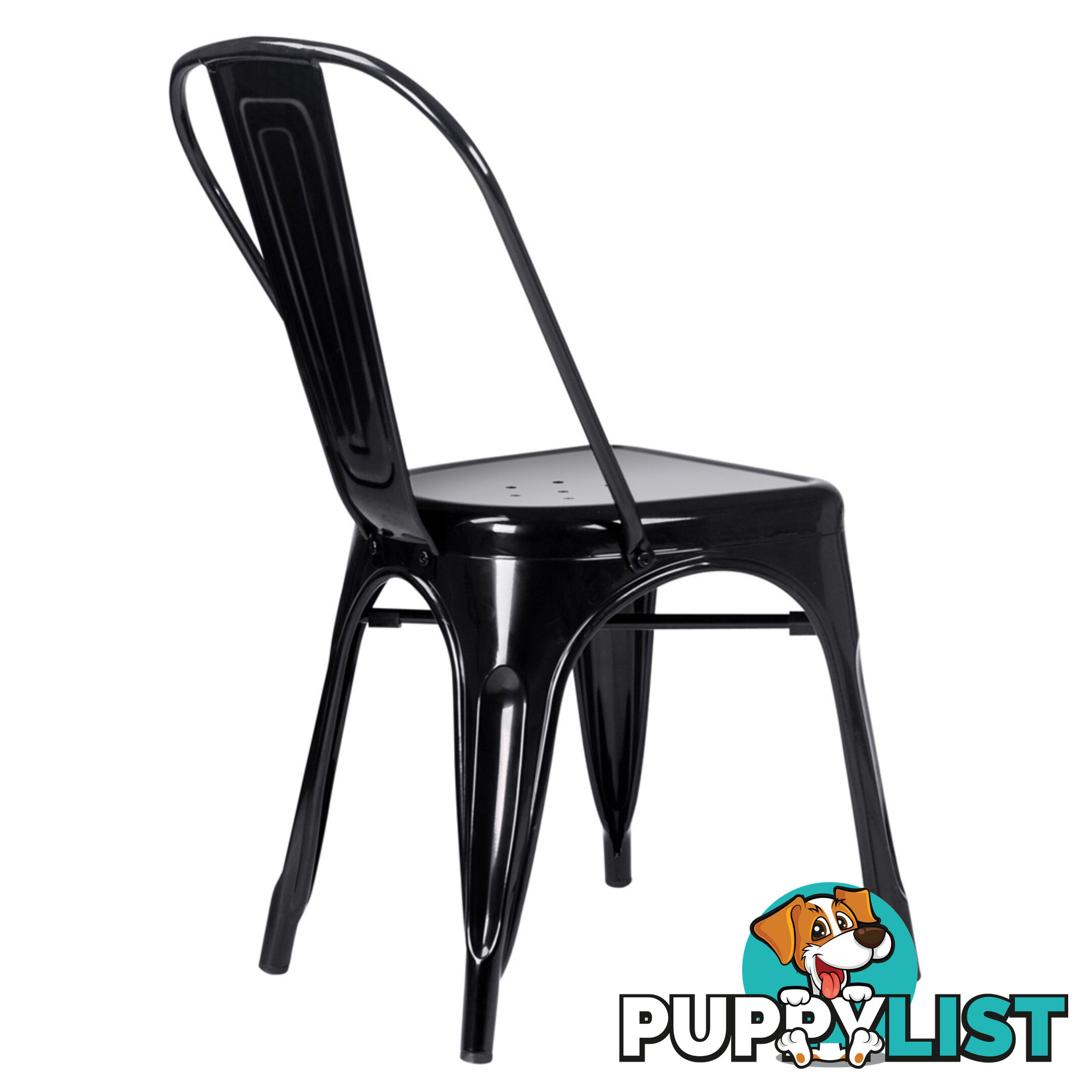 Set of 4 Replica Tolix Dining Metal Chair Gloss Black