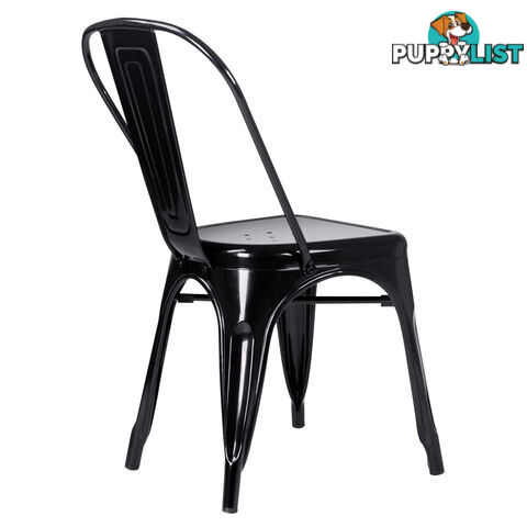 Set of 4 Replica Tolix Dining Metal Chair Gloss Black