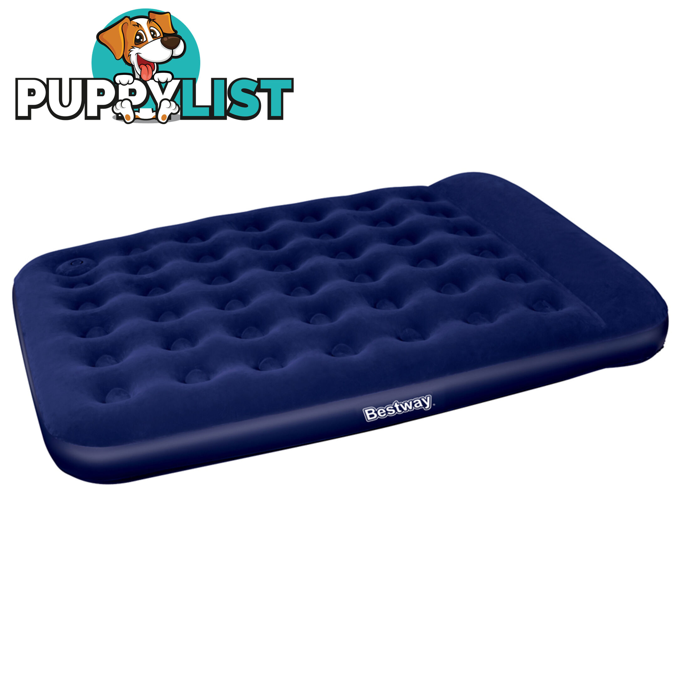 Bestway Queen Inflatable Air Mattress Bed w/ Built-in Foot Pump Blue