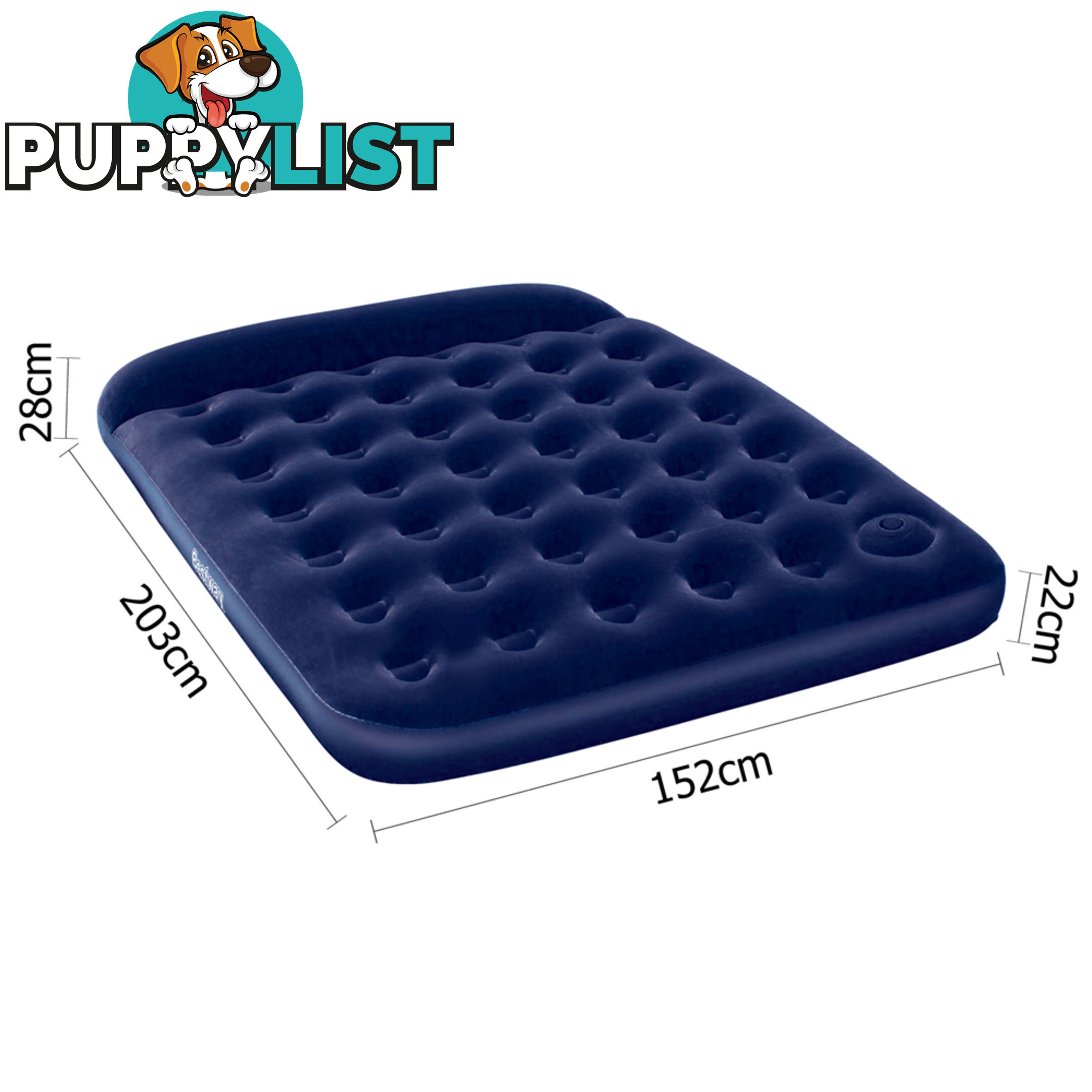 Bestway Queen Inflatable Air Mattress Bed w/ Built-in Foot Pump Blue