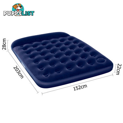 Bestway Queen Inflatable Air Mattress Bed w/ Built-in Foot Pump Blue