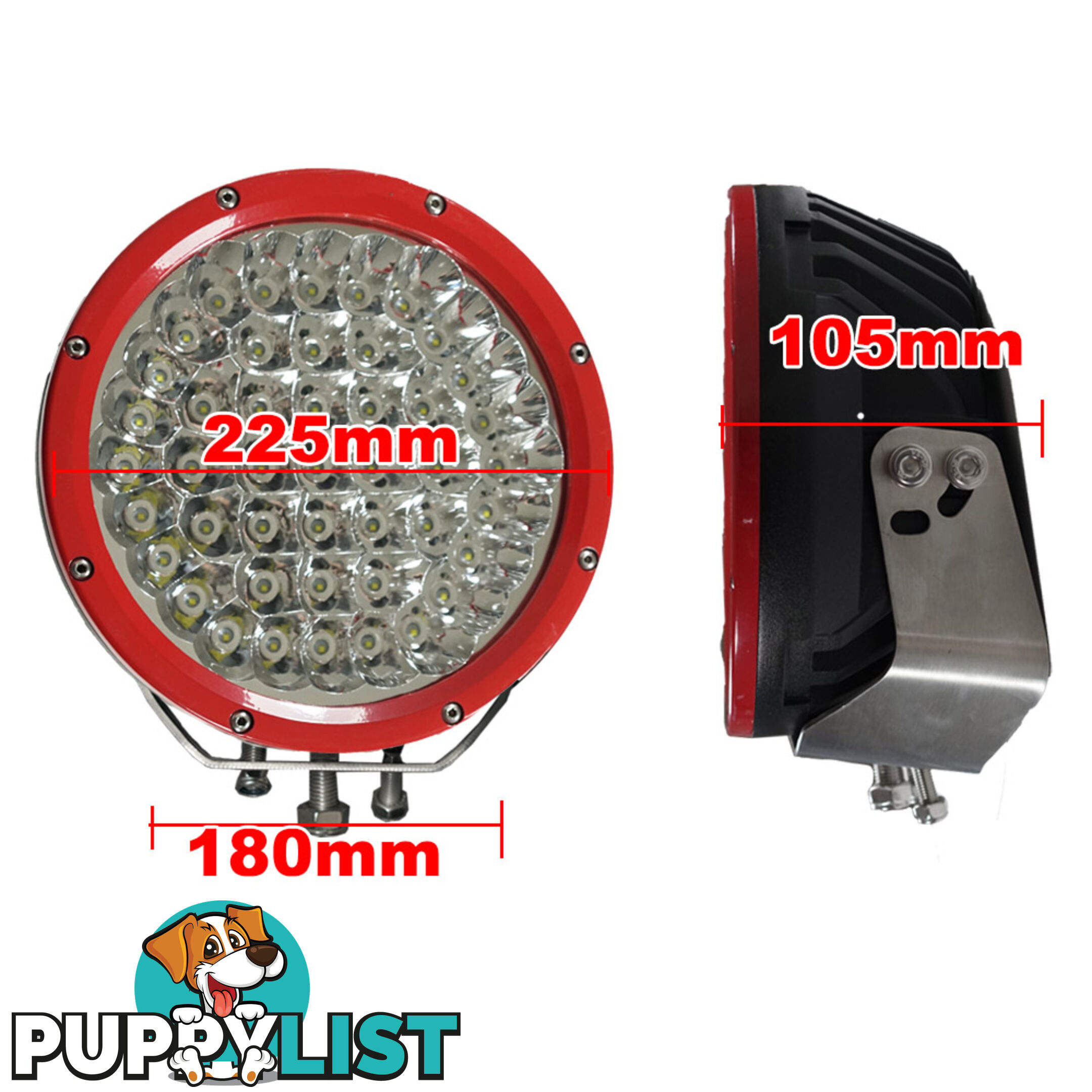 2X 9inch 315w CREE LED Driving Light Spot Beam Offroad Work Bar Lamp 12V 4WD 4X4 RED