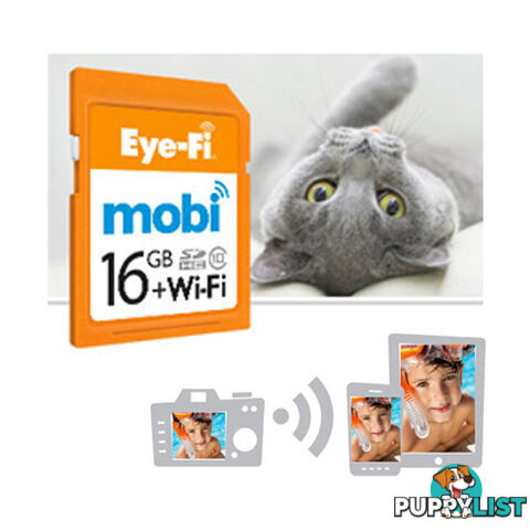 Eye-Fi Mobi 16GB WIFI SDHC Memory Card - Wireless Photo & Video Uploads