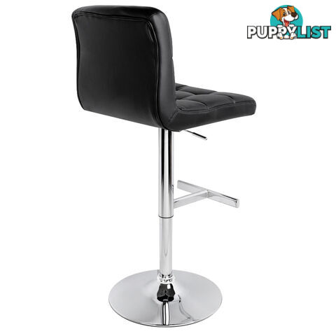 Set of 2 PU Leather Kitchen Bar Stool Black